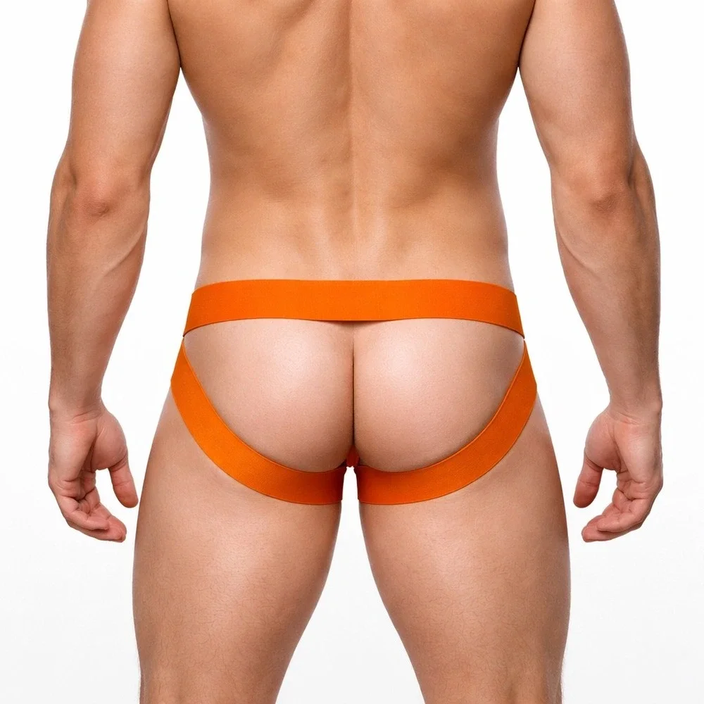 Jockmail Medium (27-30) Mens Camo Mesh Jockstrap Athletic Orange JM233 NEW